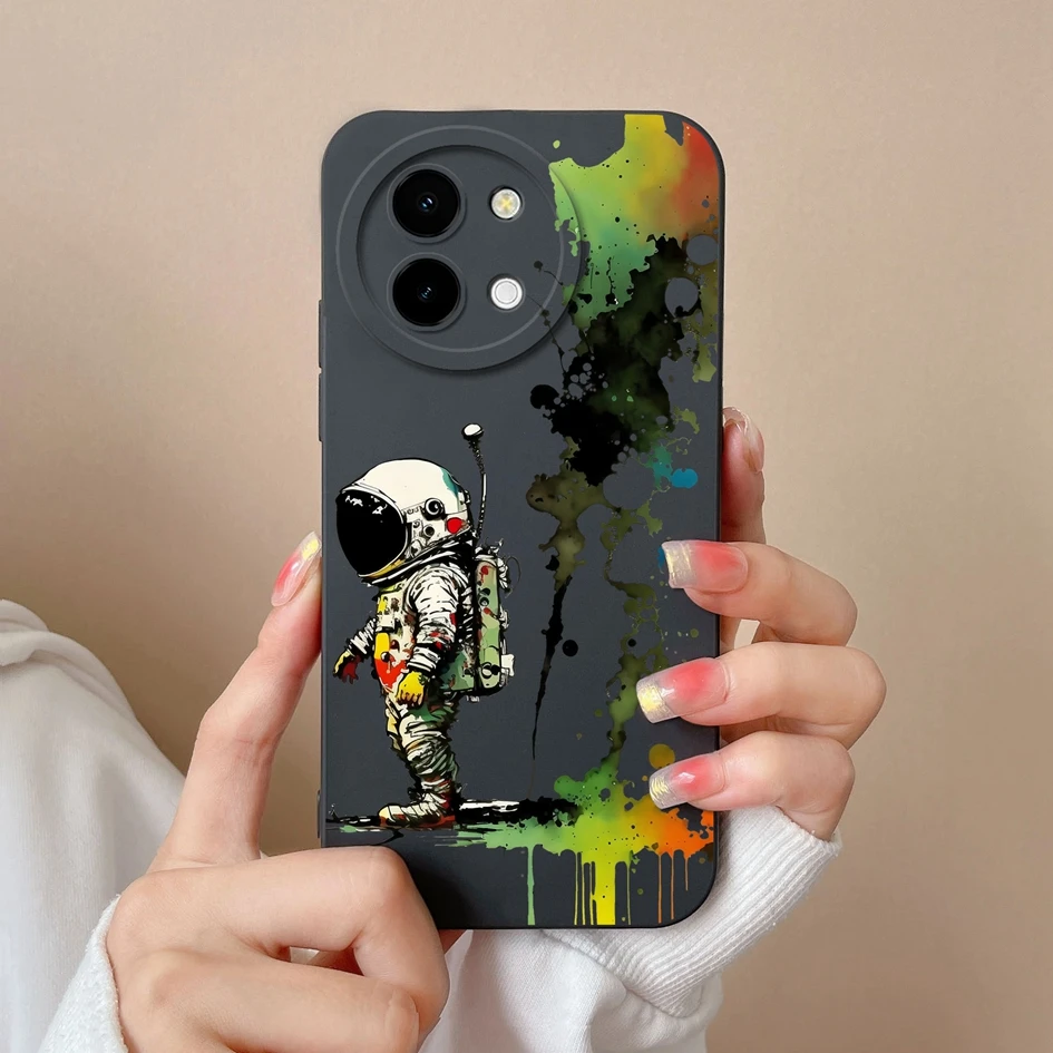 Stylish Painted Anti-Slip Liquid Silicone Phone Case