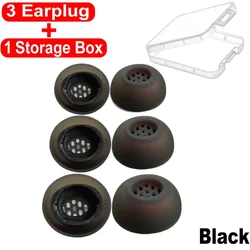 Premium Silicone Earbud Tips with Case for Noise Isolation and Comfort (Black Set)