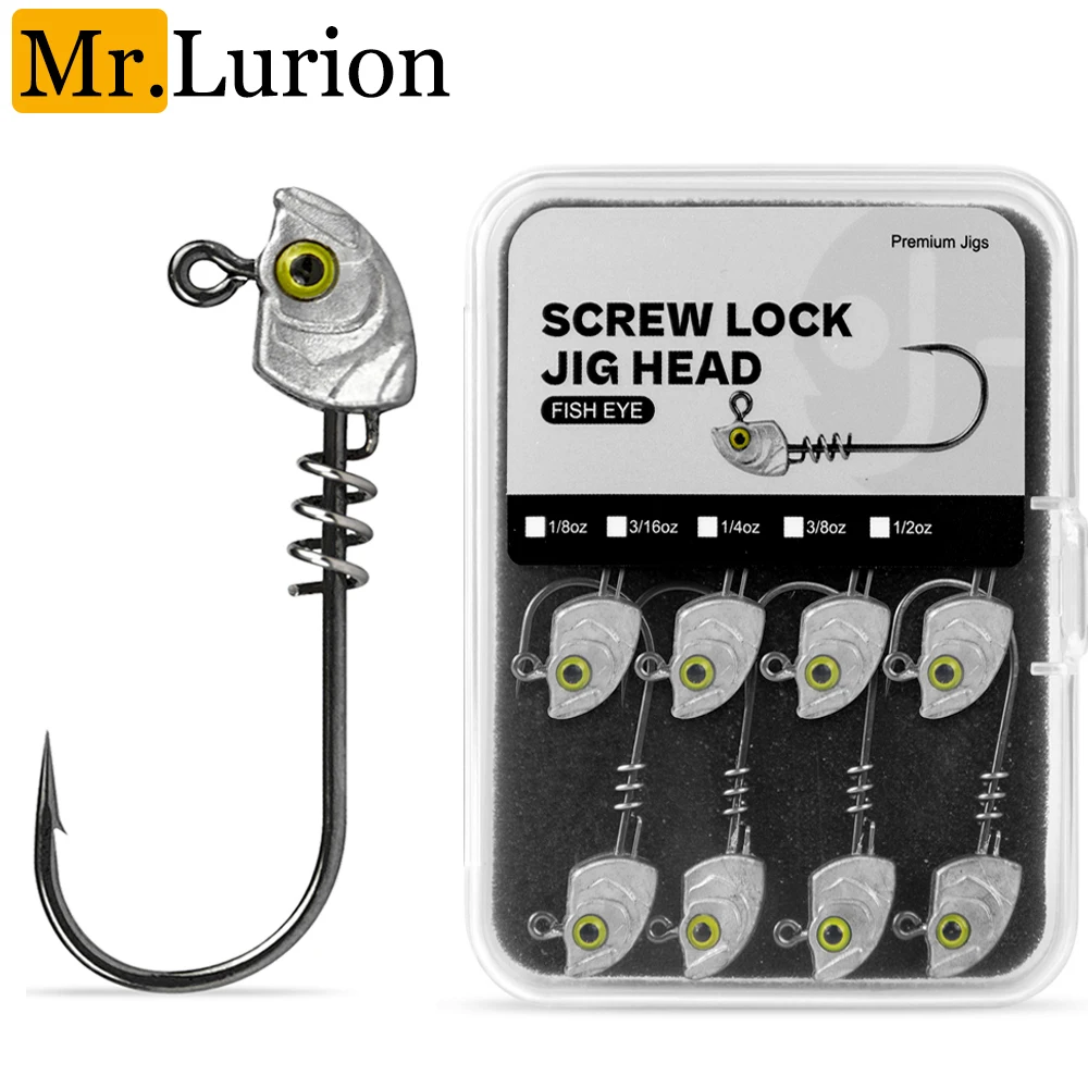 Leurres de pêche MrLurion 15 pièces avec têtes jigging 3.5g à 14g et yeux 3D pour poissons carnassiers