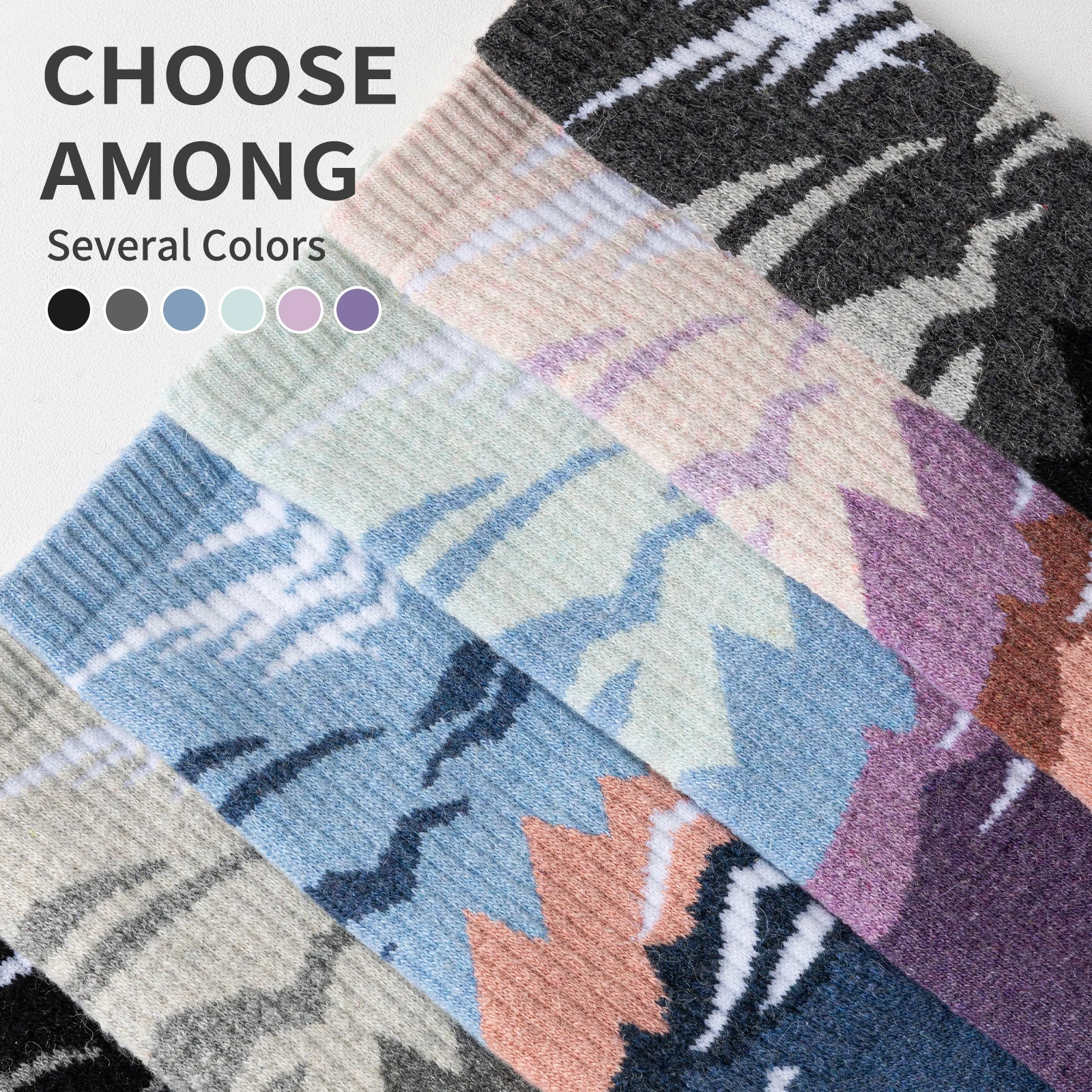 3 Pairs of Merino Wool Ski Socks for Women and Men, Warm Winter Knee High Socks, Ski Board Socks, Comfortable Outdoor Socks
