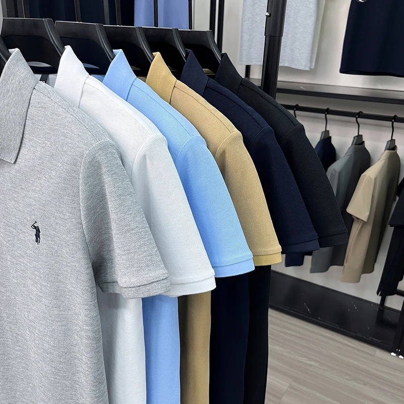 100% reine Baumwolle Kurzarm-Poloshirt atmungsaktives Sommer-T-Shirt für Herren Designer-Marke Paul Pony mit Stickerei modisches Freizeit-Oberteil – Detail 3