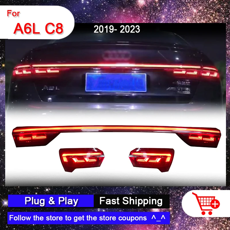 

Car LED Taillights for AUDI A6L C8 2019-2023 Tail Lights Bumper Lamp Upgraded to A8 Design Dynamic Turn Signal Lights Assembly