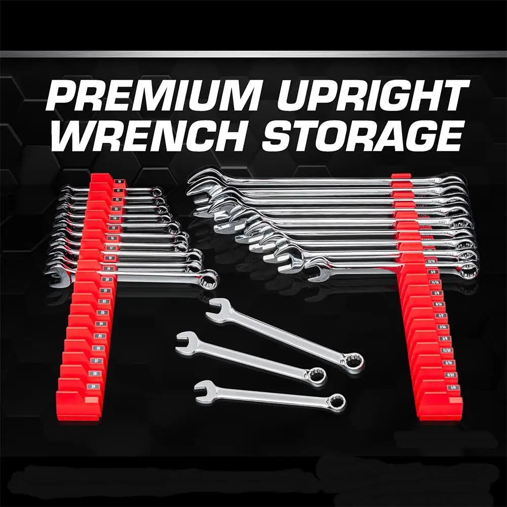 20pcs Magnetic Wrench Organizer Storage Rack For Toolbox 6mm To 38mm Wrench Holder Holds Up To 20 Wrenches Tool Storage Shelf 2