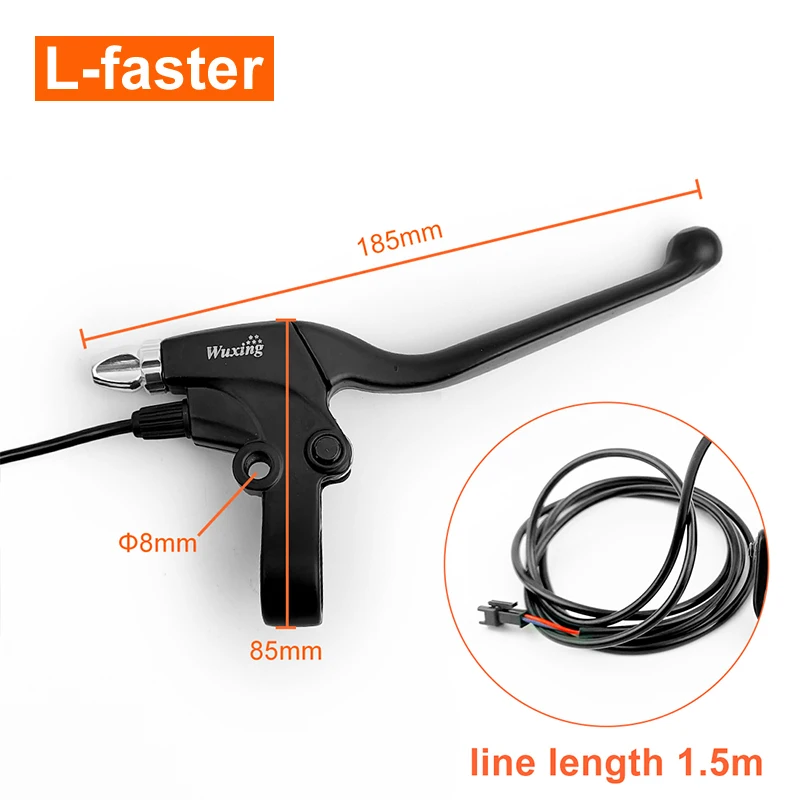 Electric Brake Lever Rearview Mirror Hole M8 Black Cut Power Off Handle Sensor Ebike Tricycle Scooter One Pair