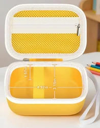 Portable Kids Microscope Case with Mesh Pocket - Enhanced Storage Holder for Handheld Digital Miniscope (YELLOW)
