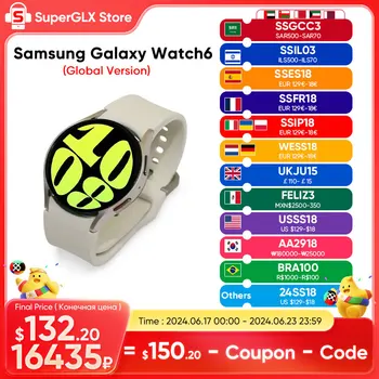 Samsung Galaxy Watch 6 40mm/44mm Smartwatch Fitness Tracker Heart Monitor Biggest Screen Watch6 Smart Watch For Galaxy S24 Ultra