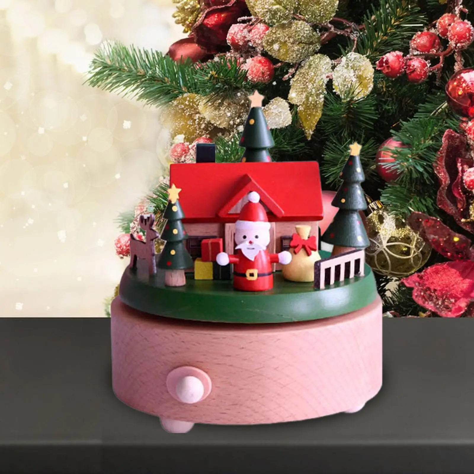

Christmas Music Box Novelty Home Decor Christmas Ornament Desktop Decoration Decorative for Bedroom Desk Tabletop Bar Decoration