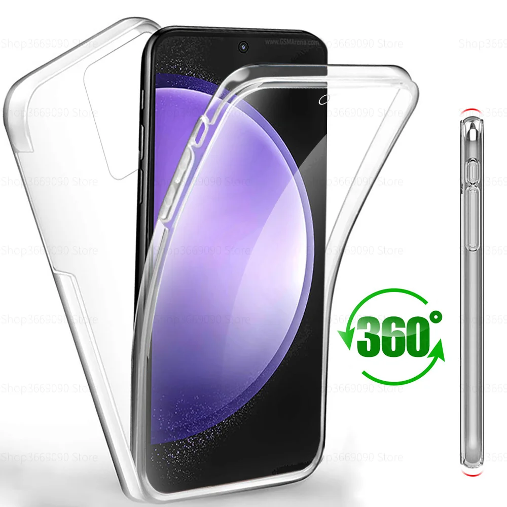 Samsun S23Fe Case 360° Full Body Protection Shell For Samsung Galaxy S23 Fe S 23Fe 5G Clear Pc+Pet Double-Sided Shockproof Coque