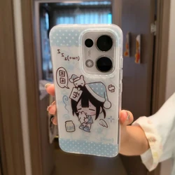 Creative Cute Sleepy Girl Feather Texture Phone Case for Honor X7 4G (YSK - CC260409O1)