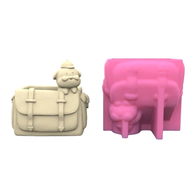 

Backpack Dog Succulent Pot Mold Flower Pot Resin Mold Home Office Desktop Decoration DIY Pen Holder Epoxy Mold Decors