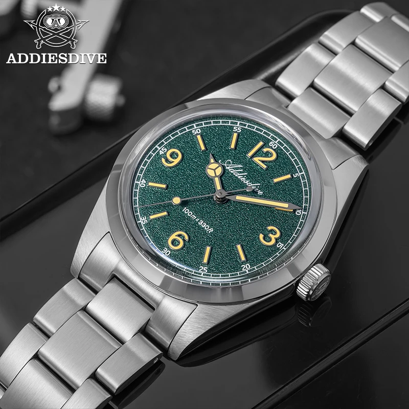ADDIESDIVE AD2099 Orologio al quarzo vintage Movimento VH60 Acciaio 316L BGW9 C3 Super luminoso 24 ore Sottoquadrante 100M Design resistente all'acqua / Orologi da uomo