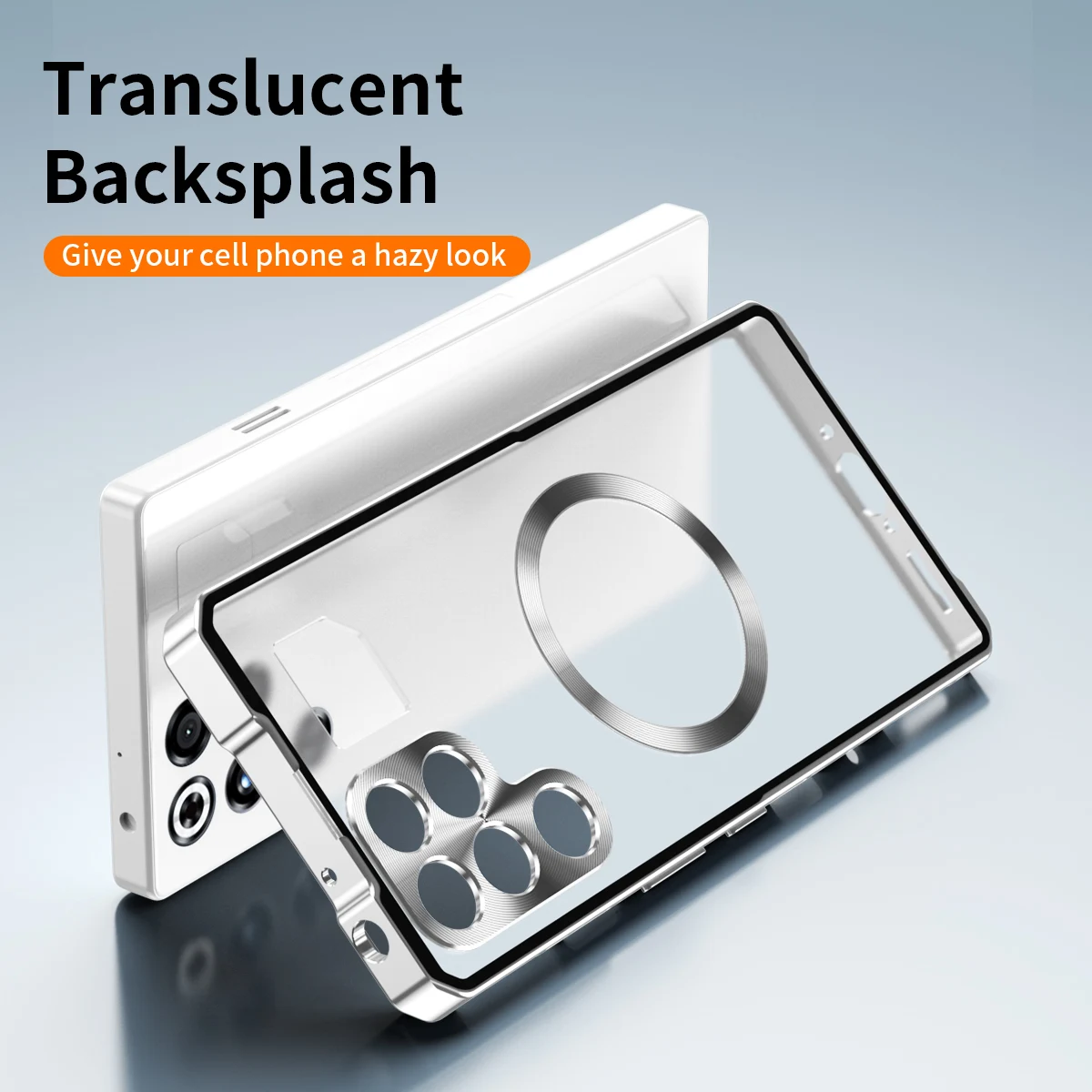 Matte Frosted Magnetic Metal Frame Phone Case with Back Panel Protection