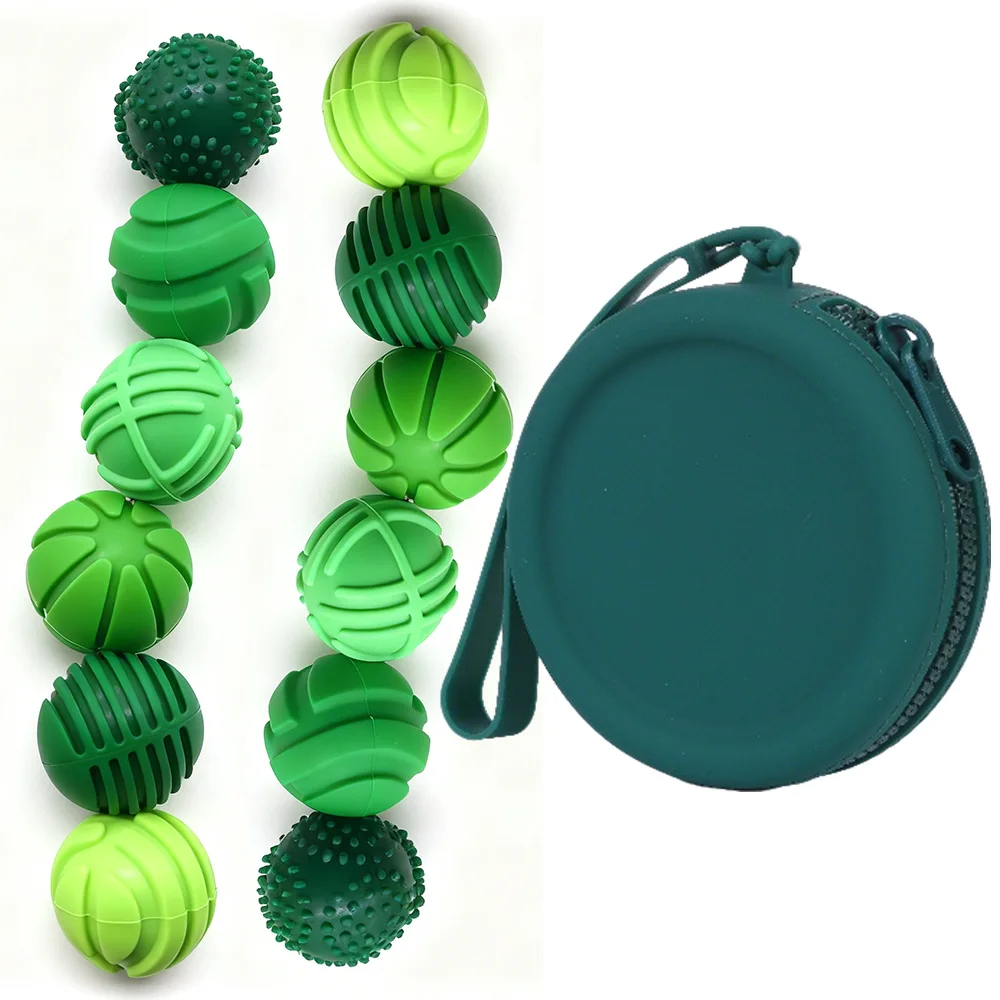 6pcs/12pcs Silicone Sensory Magnetic Balls Unique Elastic Decompression Toys for Soft Massage And Training