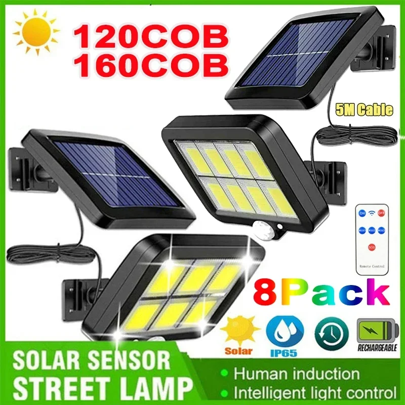 100/120/160COB Solar Split Wall Lamp 3 Mode Waterproof Motion Sensor Garden Street Lights Solar Lamp Garden Security Wall Light