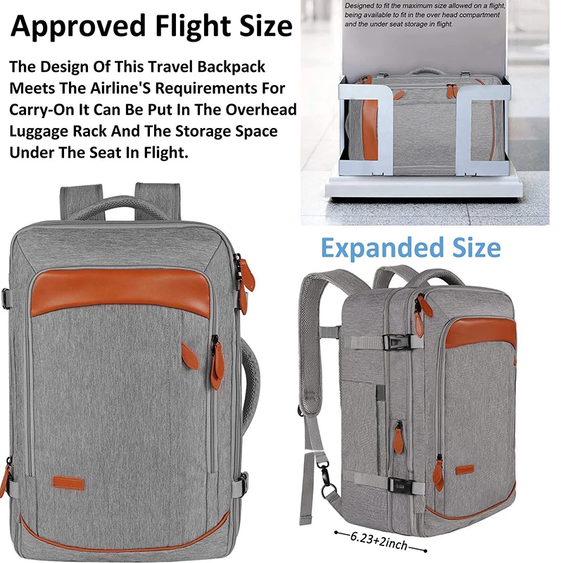 40L Men's And Women's Travel Backpack, Airline Approved Carry-on Luggage, With 3 Storage Bags, TSA Overnight Bag_voghion.com