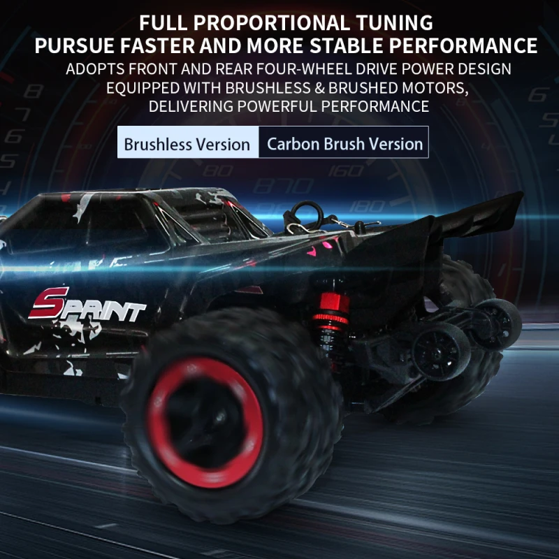 Châssis et moteur brushless de la voiture RC 80km/h avec deux batteries