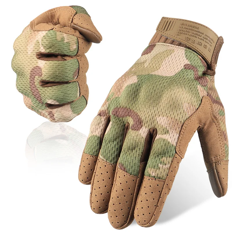 

Tactical Gloves Men Outdoor Hunting Hiking Climbing Sports Army Military Combat Anti-skid Cycling Multicam Full Finger Mittens