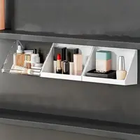 Wall Mounted Storage Rack Bathroom Kitchen Sundries Organizer Holder Cosmetics Storage Tray Makeup Organizer Self Adhesive Shelf 1