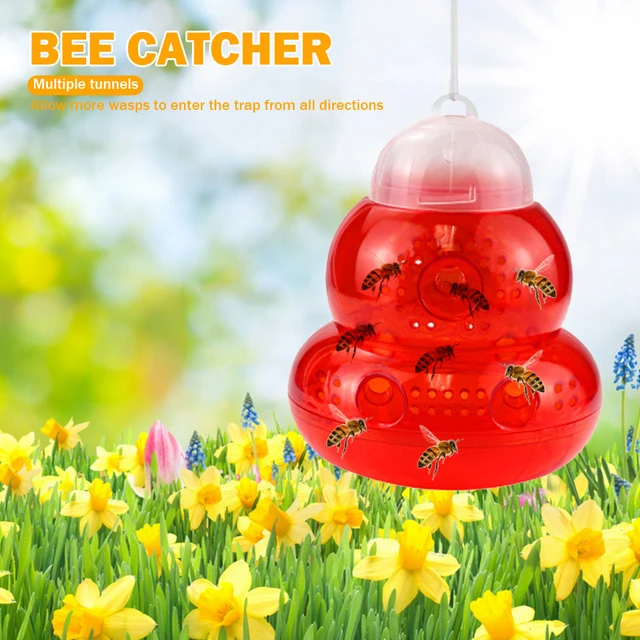 Újrafelhasználható Méhkas Darázs Csapda Hordozható Tök Alakú Darázs-Riasztó Hornetes Nem Mérgező Kártevőirtó Termék Beltéri Kültéri - Image 3