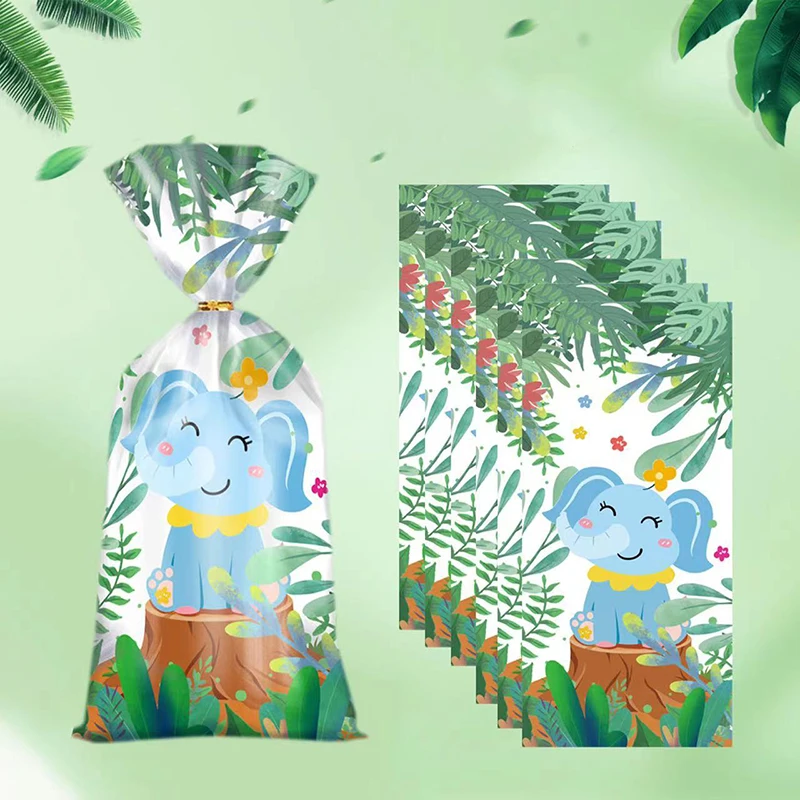 Cotton Snack Bag - Charlie Blue Gingham Elephant main image 1