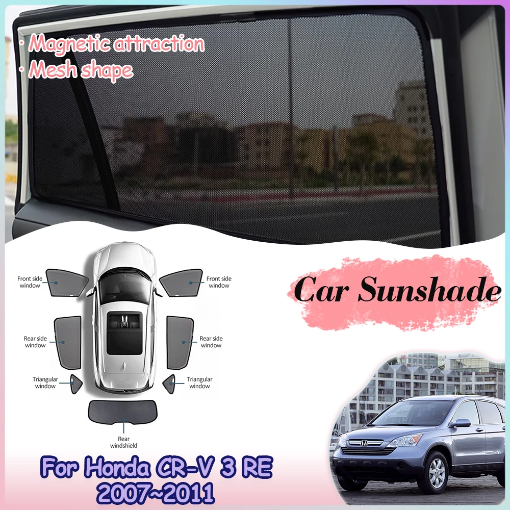 

For Honda CR-V 3 RE1 RE7 CRV Sport 2007~2011 Magnetic Car Sunshade Covers Rear Windows Windshield Visor Curtain Mesh Accessories