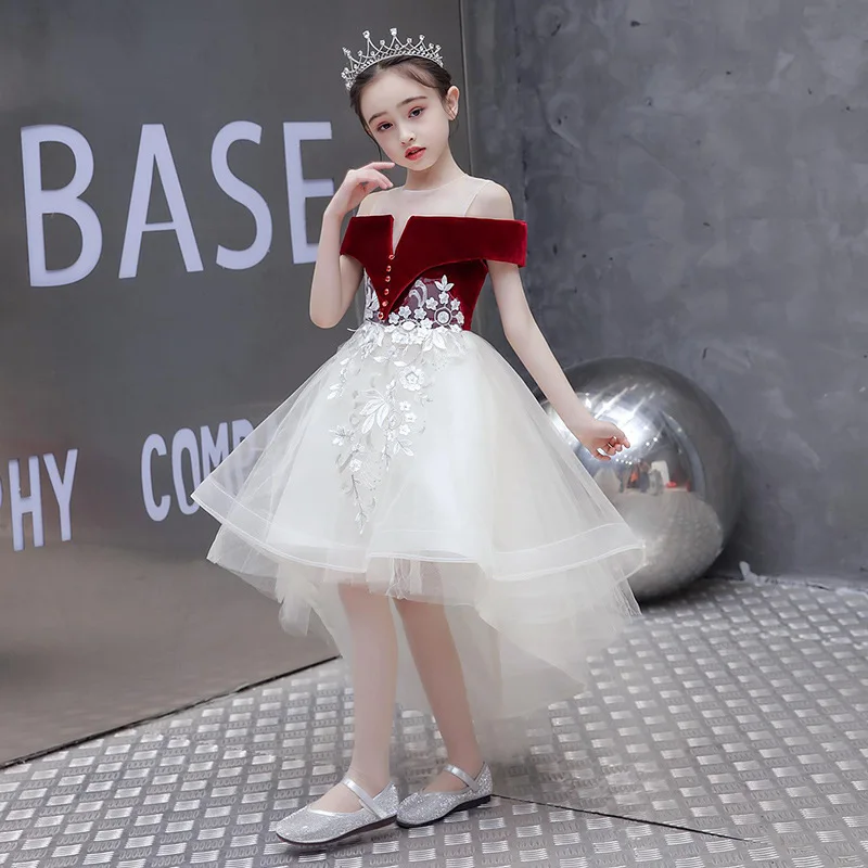 

Kids Garment Christmas Flower Birthday Lace White Birthday Princess Costume Polyester Girl Dress Toddler Dresses Girls