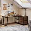 Tribesigns L-Shaped Computer Desk with 3 Drawers, Reversible Corner Home Office Desk with Shelves, 53-Inch Industrial PC Desk St 6