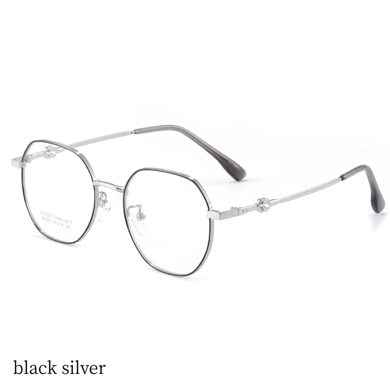 

49mm Fashion Polygonal Eyewear Ultra-light titanium alloy Retro Optical Prescription Eyeglasses Frame Men and Women 89085