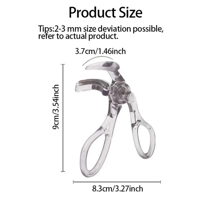 Dual-Head Eyelash Curler with Lash Comb - Wide & Partial Curling Options, Waterproof & Smudge-Proof Design for Natural Lift