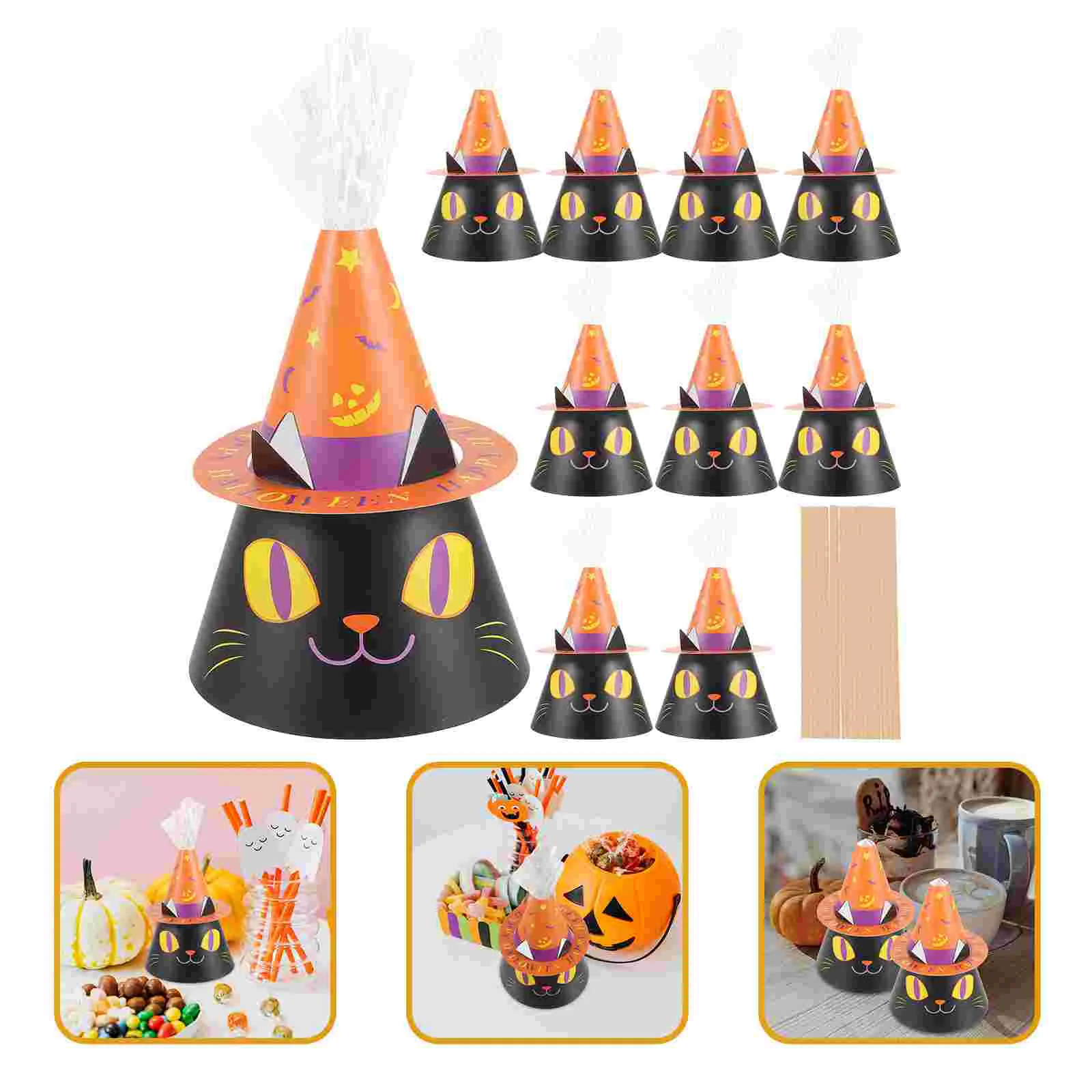 

Party Treat Favors Paper Cookies Cases Candy Holders Storage Containers Halloween Supplies Hats