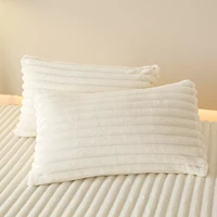 Housse de matelas épaisse en fausse fourrure de lapin, couleur unie, protection de matelas en velours chaud, drap-housse moelleux et doux en peluche, automne et hiver 6