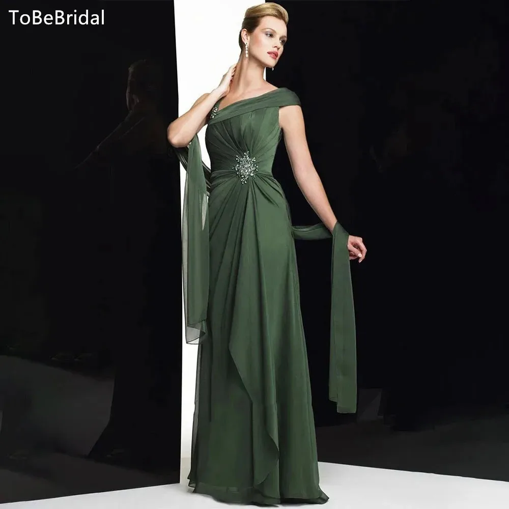 

Шифоновое платье для невесты ToBeBridal с плиссированными бриллиантовыми украшениями, платья для торжественных случаев, облегающие вечерние платья
