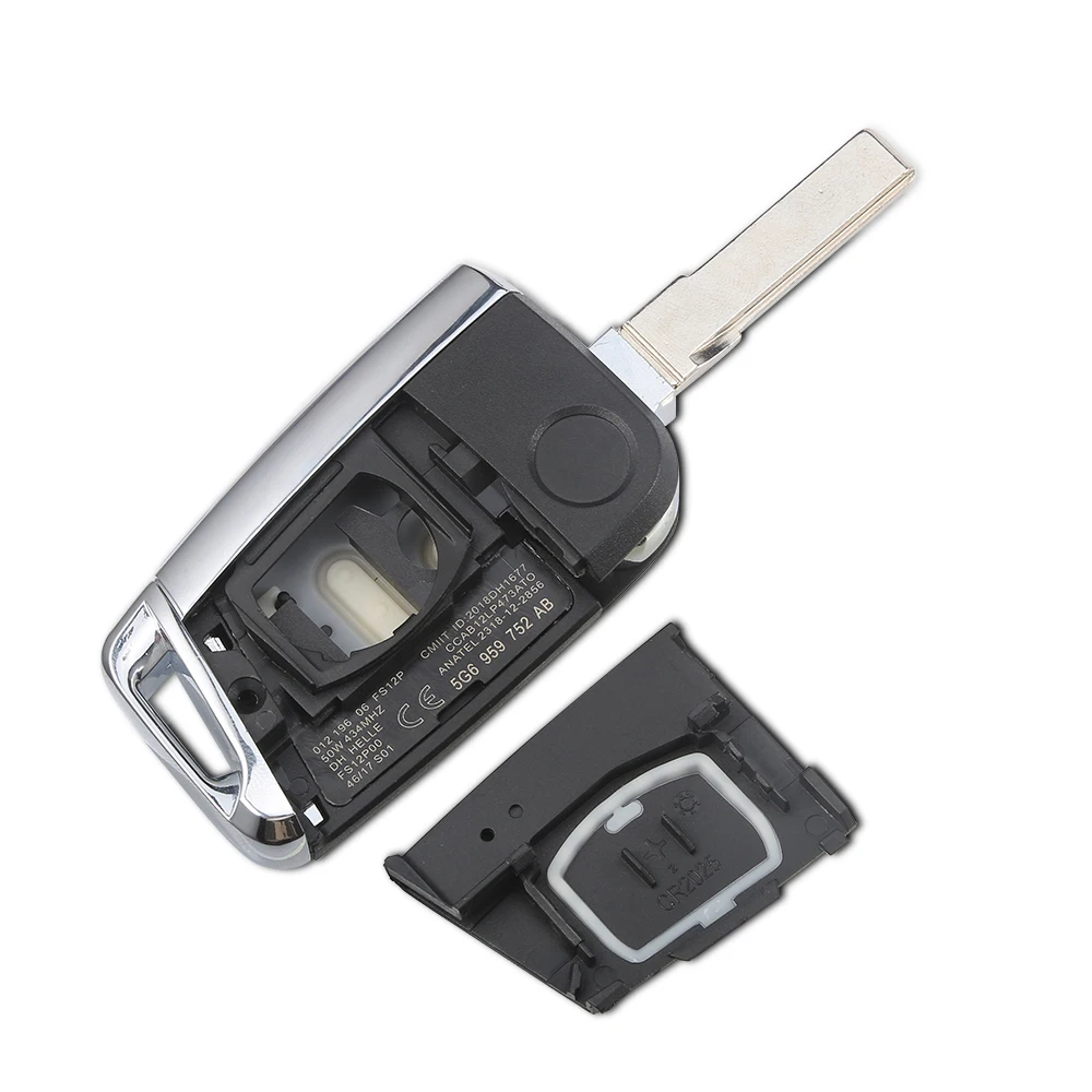 Remote Car Key Shell Replacement Shiny Metal Part for VW Gollf 7 MK7 MQB  Jetta Tiguan for Skoda Octavia A7 Seat Leon Altea Ibiza