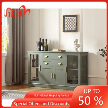 Modern Farmhouse Buffet Cabinet – Glass Door Sideboard with Drawers & Adjustable Shelves 1