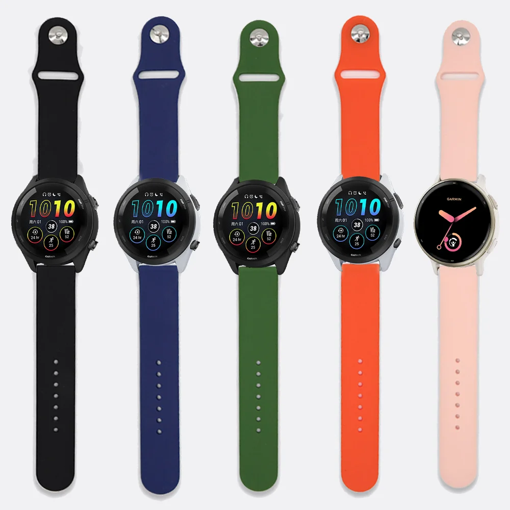 Silicone Sports Strap - Adjustable Fitness Bracelet, 20/22 mm Band