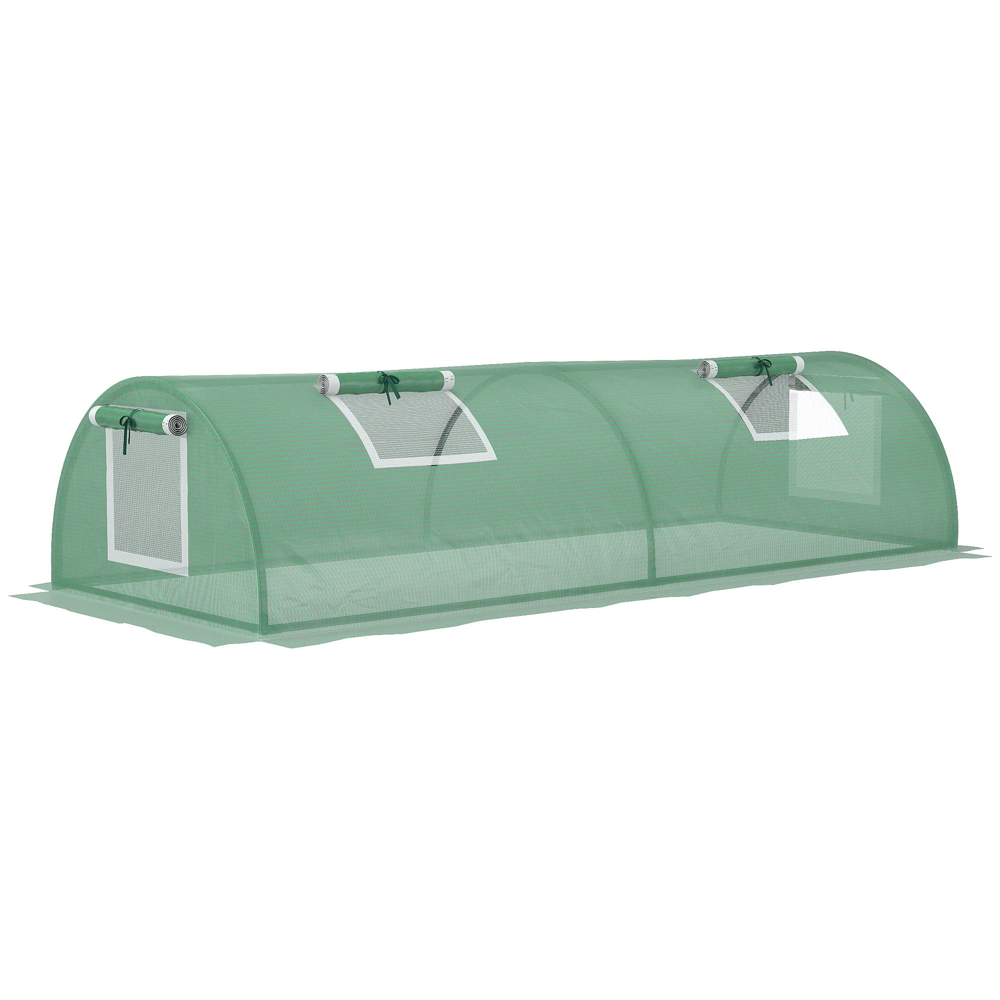 Mini-Tunnelgewächshaus mit Netzfenster, UV-beständiger PE-Folie, grün 200×80×45cm, ideal für Gartenpflanzen – Detail 1