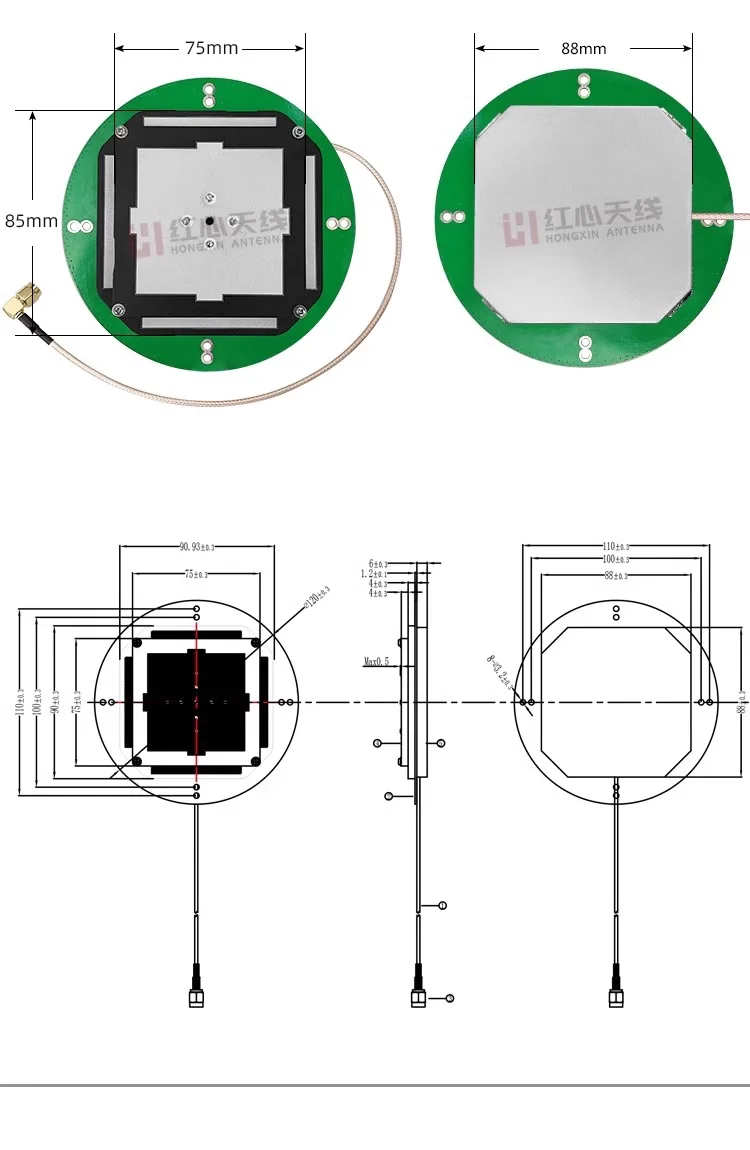 ANTENNE GNSS AVANCÉE GO100 RTK pour GPS GLONASS BDS Galileo M90SD TNC