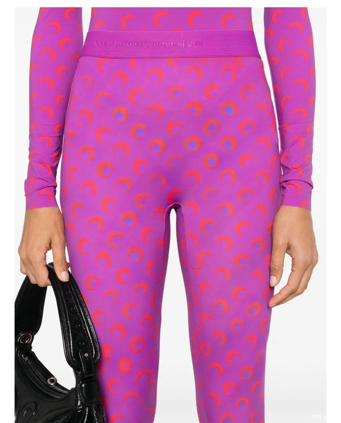 Tummy Control Leggings High Waisted Women Solid Color Stretchy Moon Print Ice Silk Retro Versatile Pants