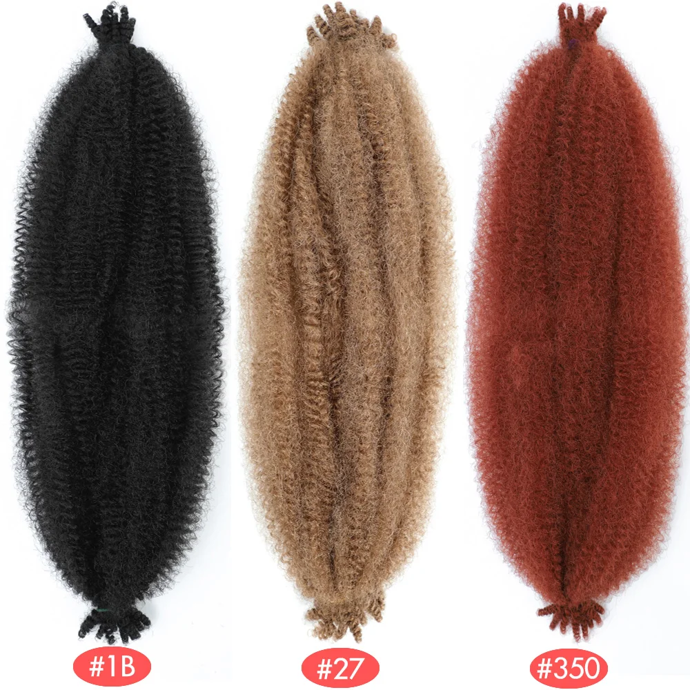 Springy Marley Twist Crochet Braids Hair Afro Kinky Curly Hair Braids for Distressed Faux Butterfly Locs Crochet Hair Synthetic 4