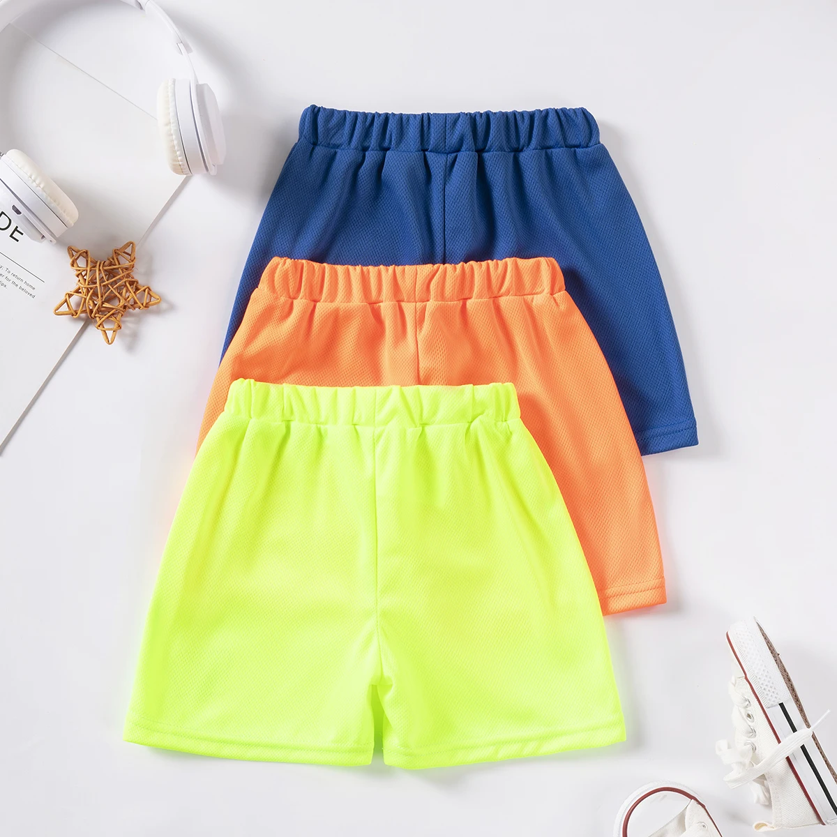 3Pcs 소년 솔리드 반바지 패션 캐주얼 스포츠 반바지 1-7Y 어린이를위한 스트리트 스타일 의류