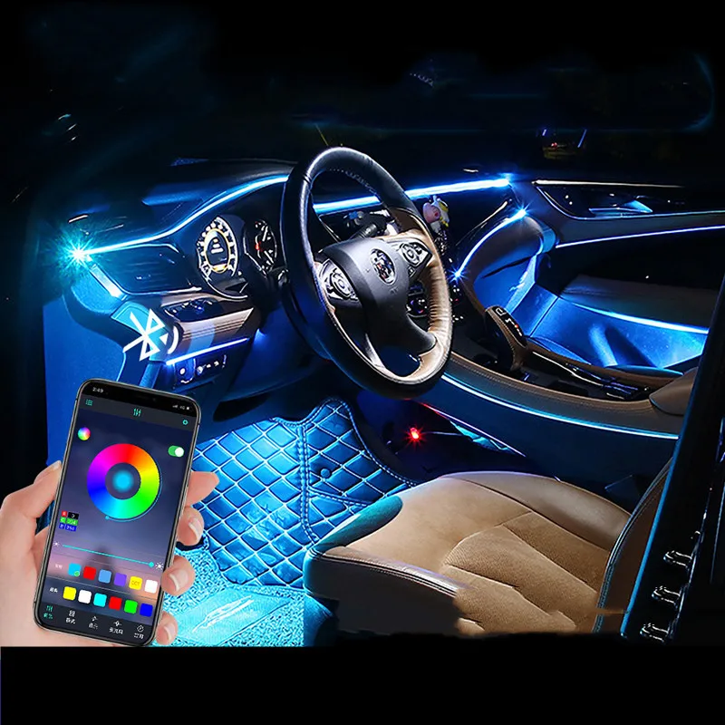 TcartcaraccessoriesAppControlRGBCarInteriorAtmosphereAmbient