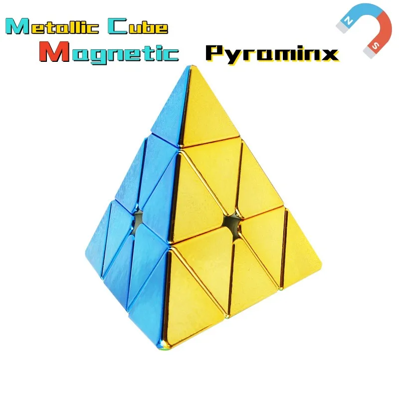 

Metallic M Magic Cube Magnetic Pyraminx 3x3 Metallic Pyramid Puzzle Speed De RubiX Magico Cubo Кубик Рубика Hungarian Cibo Toy