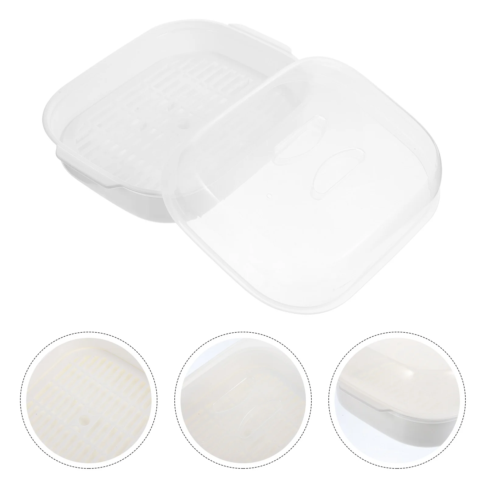 

Microwave Oven Special Steamer PP Steamed Buns Fresh Keeping Stackable Sealing Disk Cover Kitchen Utensils Random Color