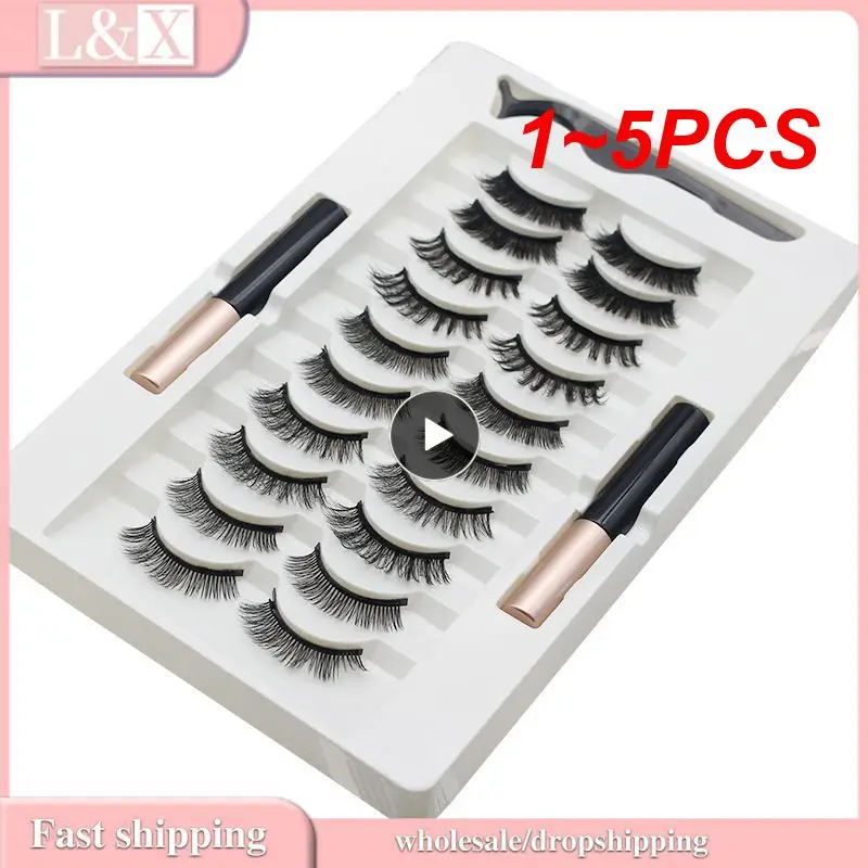 마그네틱 속눈썹 키트, 아이라이너 포함, 두꺼운 긴 속눈썹 익스텐션, 재사용 가..