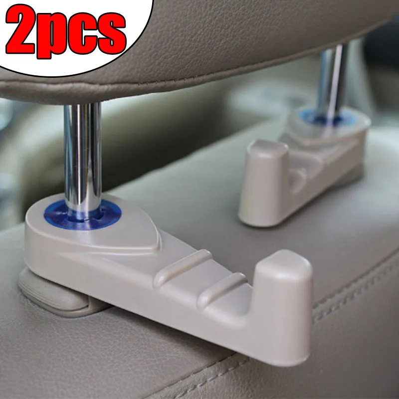 Amelity Ganci Per Poggiatesta Auto In Pelle - 2 Pezzi - Supporti Universali Per Appendere Borse, Zaini, Buste Della Spesa - 2