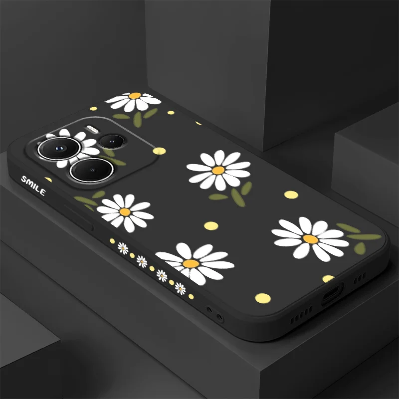 Elegant Daisy Liquid Silicone Phone Case - Enhanced Protection & Style