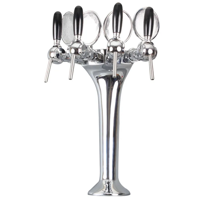 4 Ball Tap Beer Tower with Holder, Beer Column with Medallions
