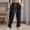 New men's straight-leg drawstring solid-color casual loose-fitting sportswear for all seasons
