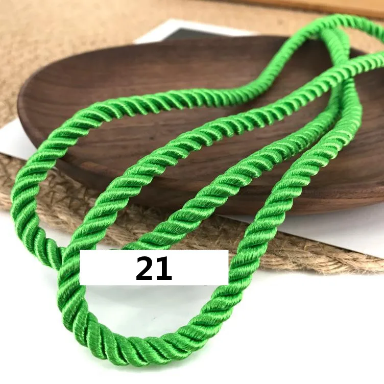 5m 3mm Three-Strand Colorful Polypropylene Rope for Rustic Home Decor & DIY Projects