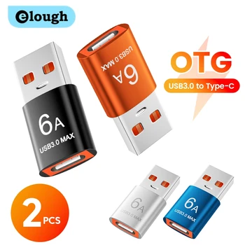 Adaptador de teléfono móvil 6A USB 3,0 a tipo C, convertidor de puerto de USB-C OTG hembra a USB macho para tableta pc/teléfono móvil a ordenador portátil 1